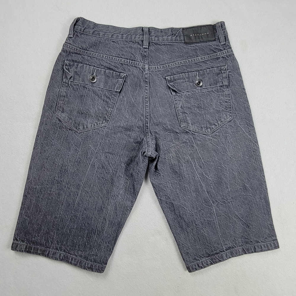 Sean John Denim Shorts Men's Size 32 Black Faded Y2K Hip Hop Jorts